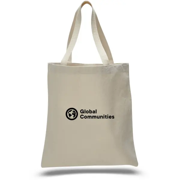 Global Communities 12 Oz. Natural Canvas Promotional Bag w/ Web Handles - 1 Color (15""x16"")