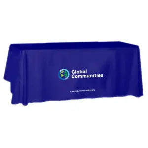 Global Communities 6 Foot Trade Show Table Throw/Cloth - 3 Sided