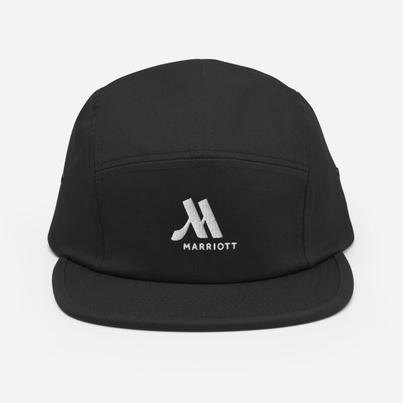 marriott five panel cap | yupoong white color logo