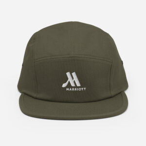 marriott five panel cap | yupoong white color logo