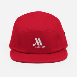marriott five panel cap | yupoong white color logo