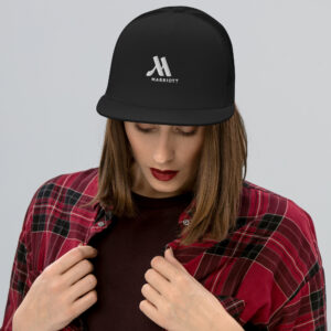 marriott 5 panel trucker cap white color logo
