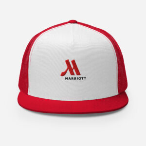 marriott 5 panel trucker cap full color logo