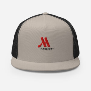 marriott 5 panel trucker cap full color logo