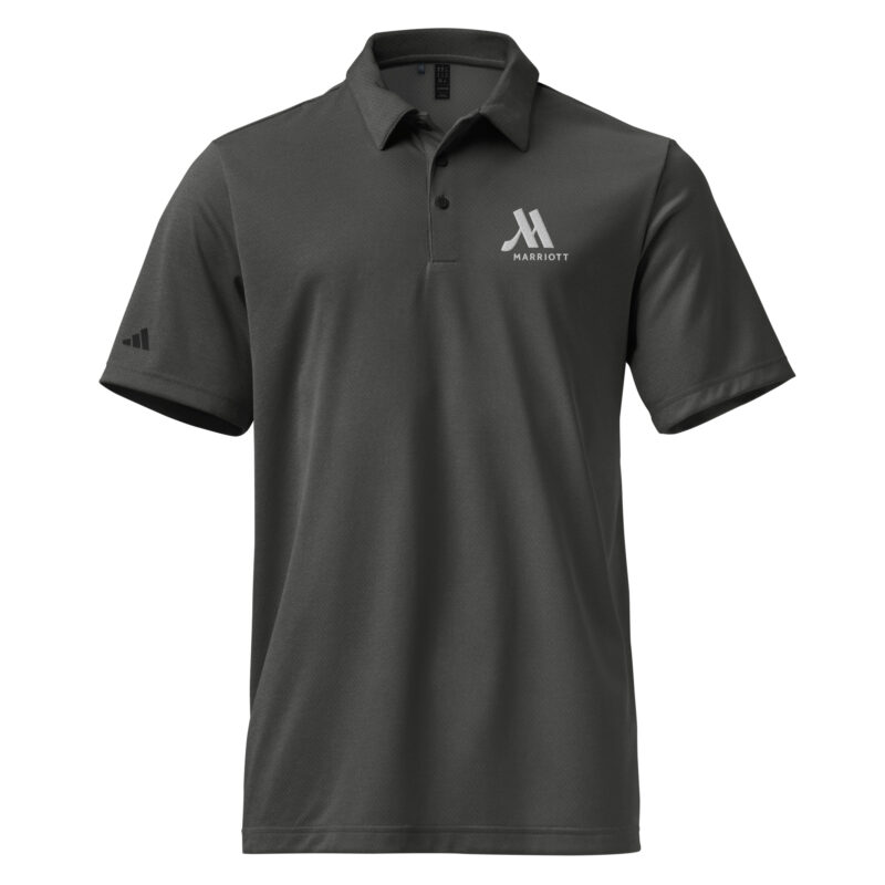 marriott adidas space dyed polo shirt white color logo