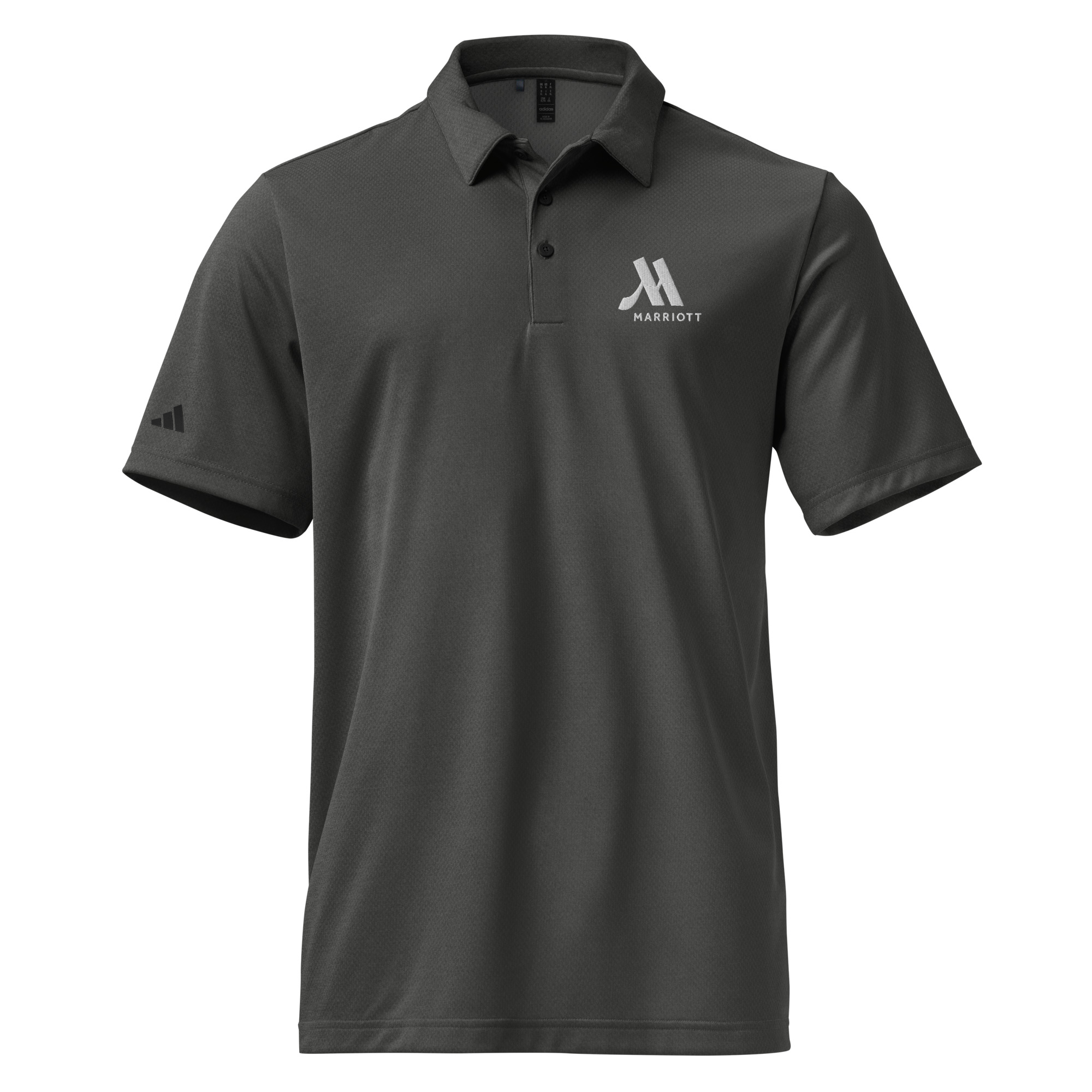 marriott adidas space dyed polo shirt white color logo
