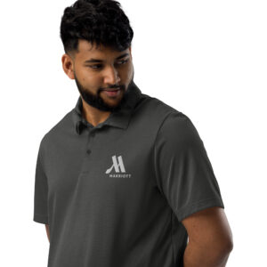 marriott adidas space dyed polo shirt white color logo