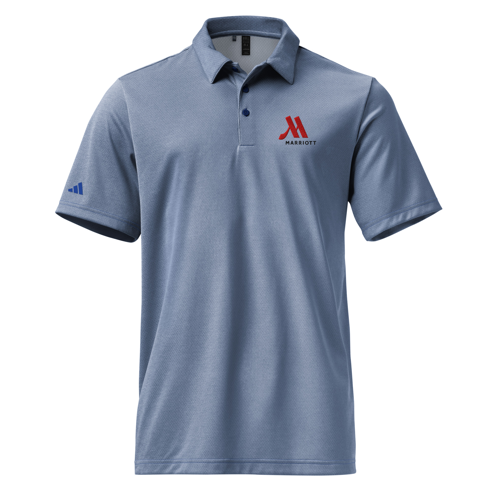 marriott adidas space dyed polo shirt full color logo
