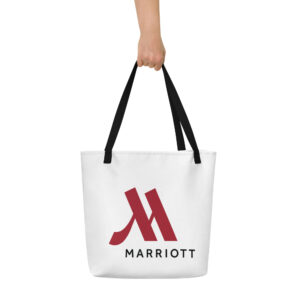 marriott all over print large tote bag full color logo