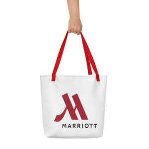 marriott all over print large tote bag full color logo