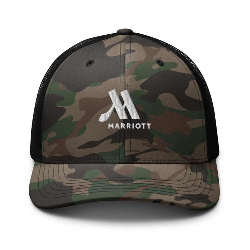 marriott camouflage trucker hat | otto cap white color logo