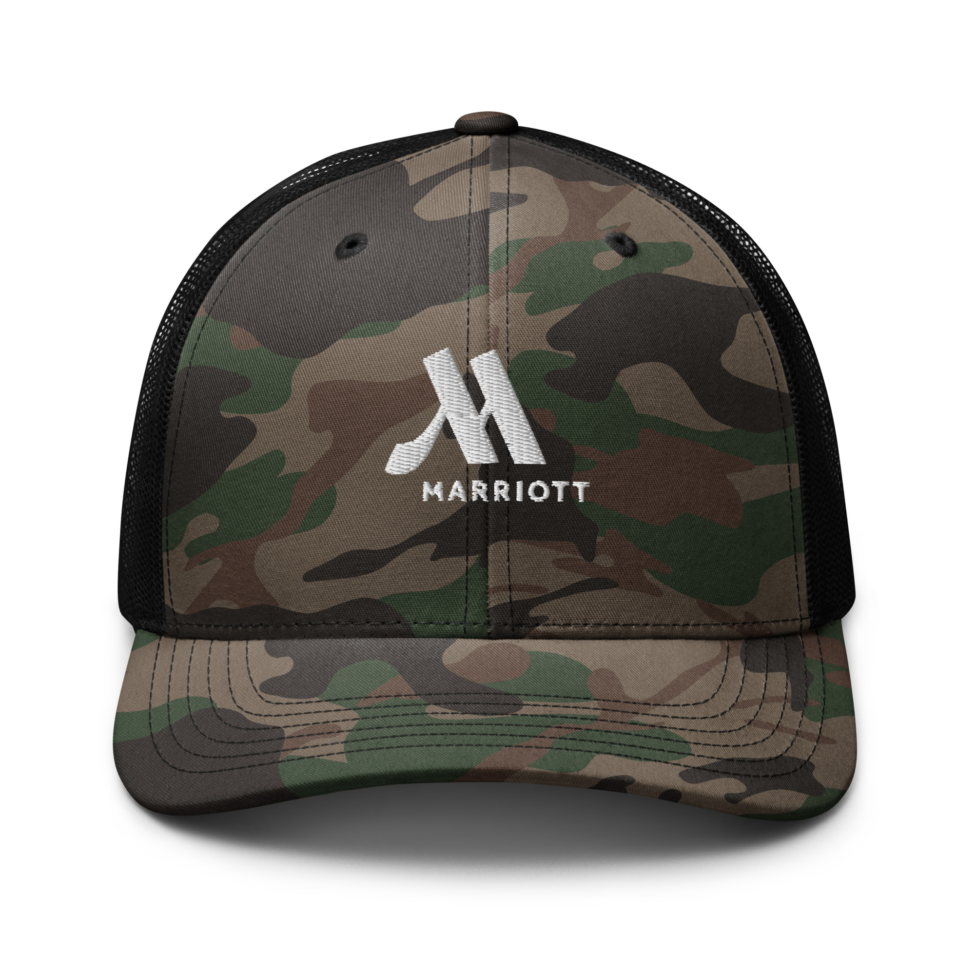 marriott camouflage trucker hat | otto cap white color logo