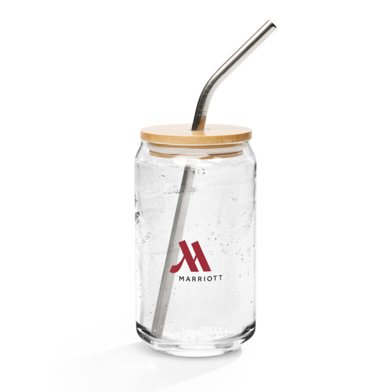 marriott can shaped glass (16 oz) full color logo