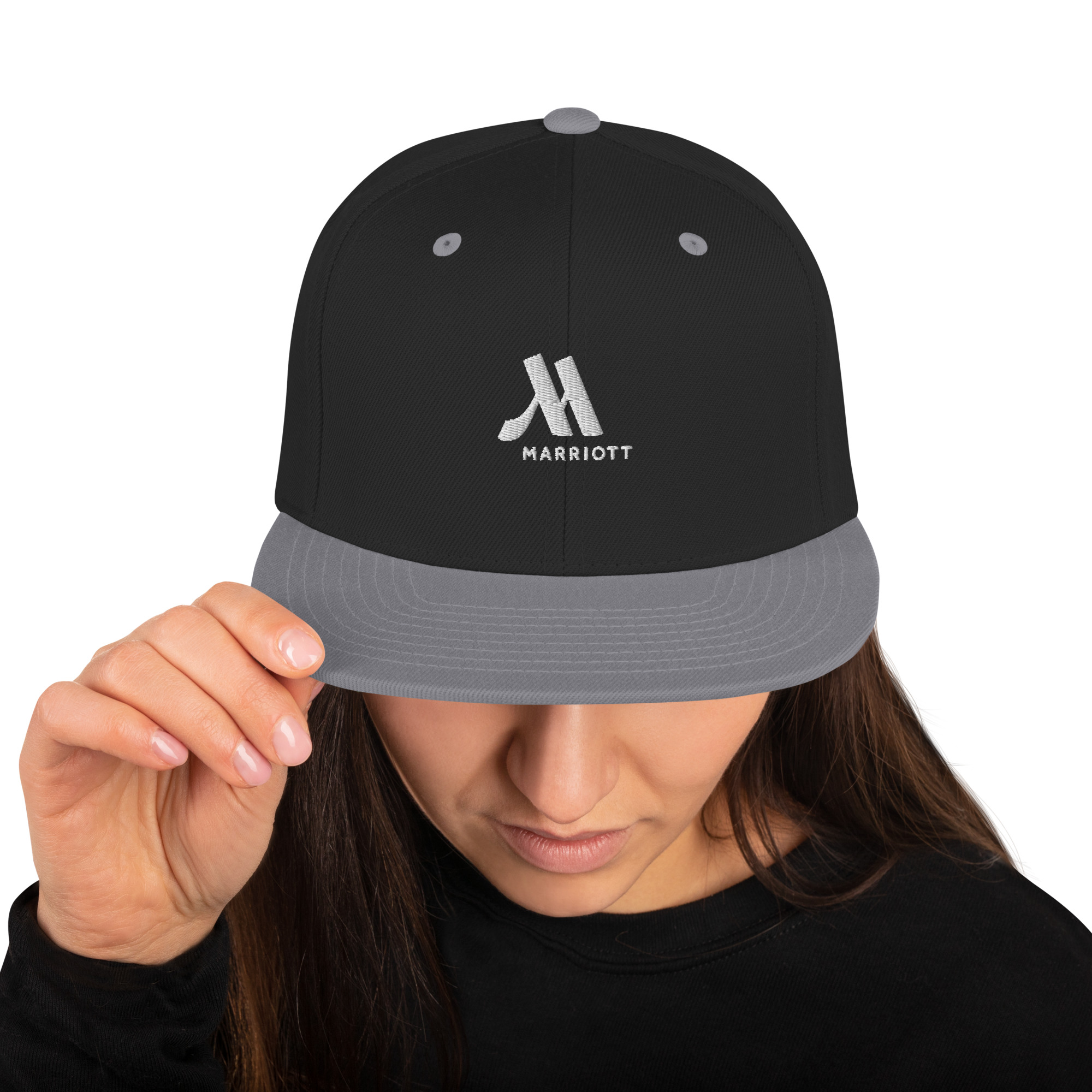 marriott classic snapback hat | yupoong white color logo