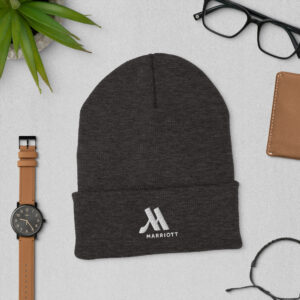 marriott cuffed beanie | yupoong white color logo