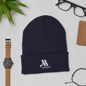 marriott cuffed beanie | yupoong white color logo