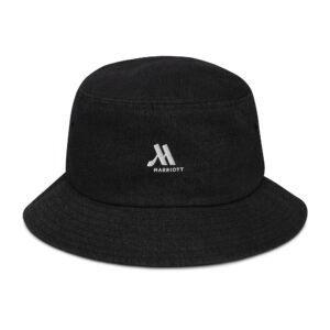 marriott denim bucket hat white color logo