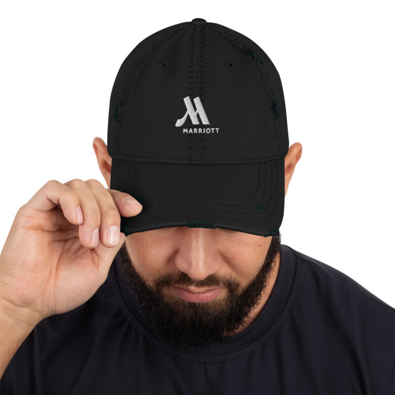 marriott distressed dad hat | otto cap white color logo