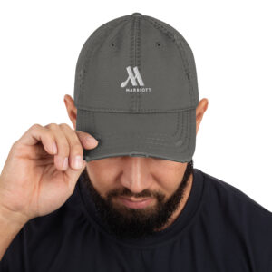 marriott distressed dad hat | otto cap white color logo