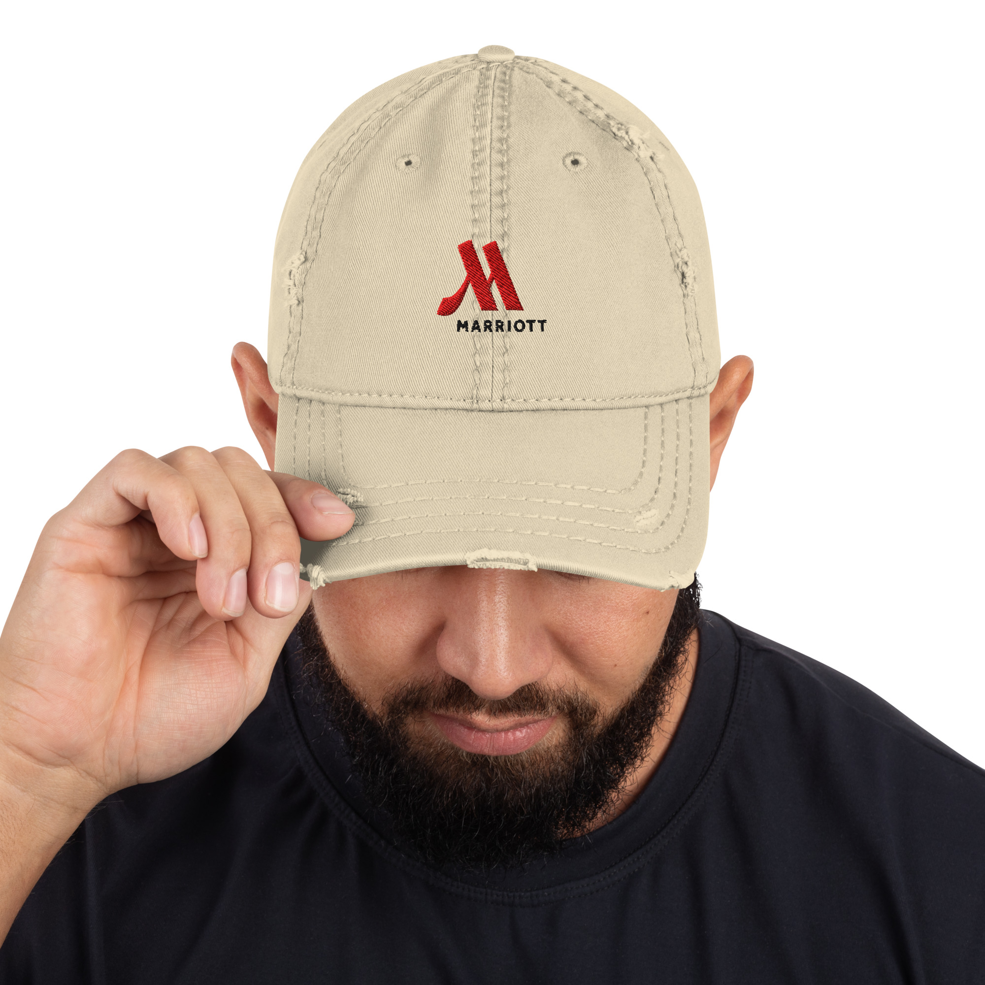 marriott distressed dad hat | otto cap full color logo