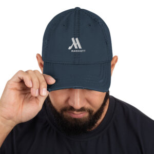 marriott distressed dad hat | otto cap white color logo