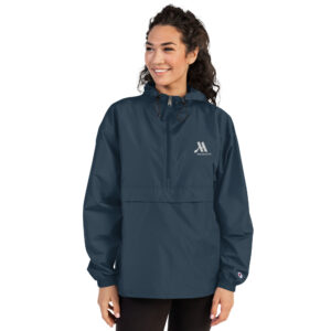 marriott embroidered champion packable jacket white color logo