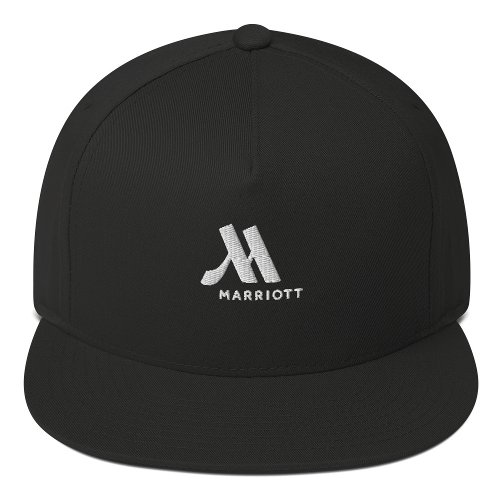 marriott flat bill cap | yupoong white color logo