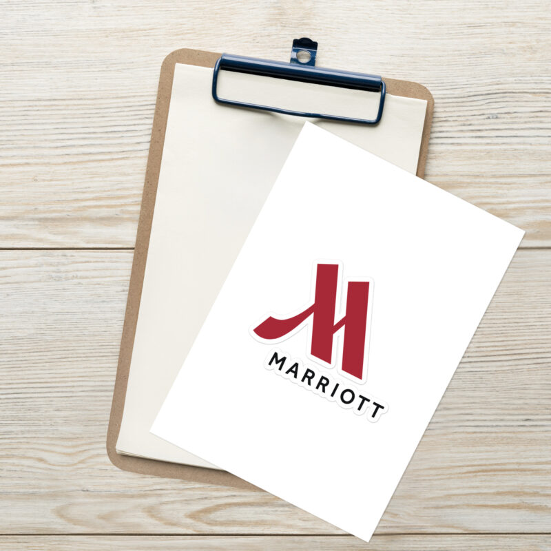 marriott kiss cut sticker sheet full color logo
