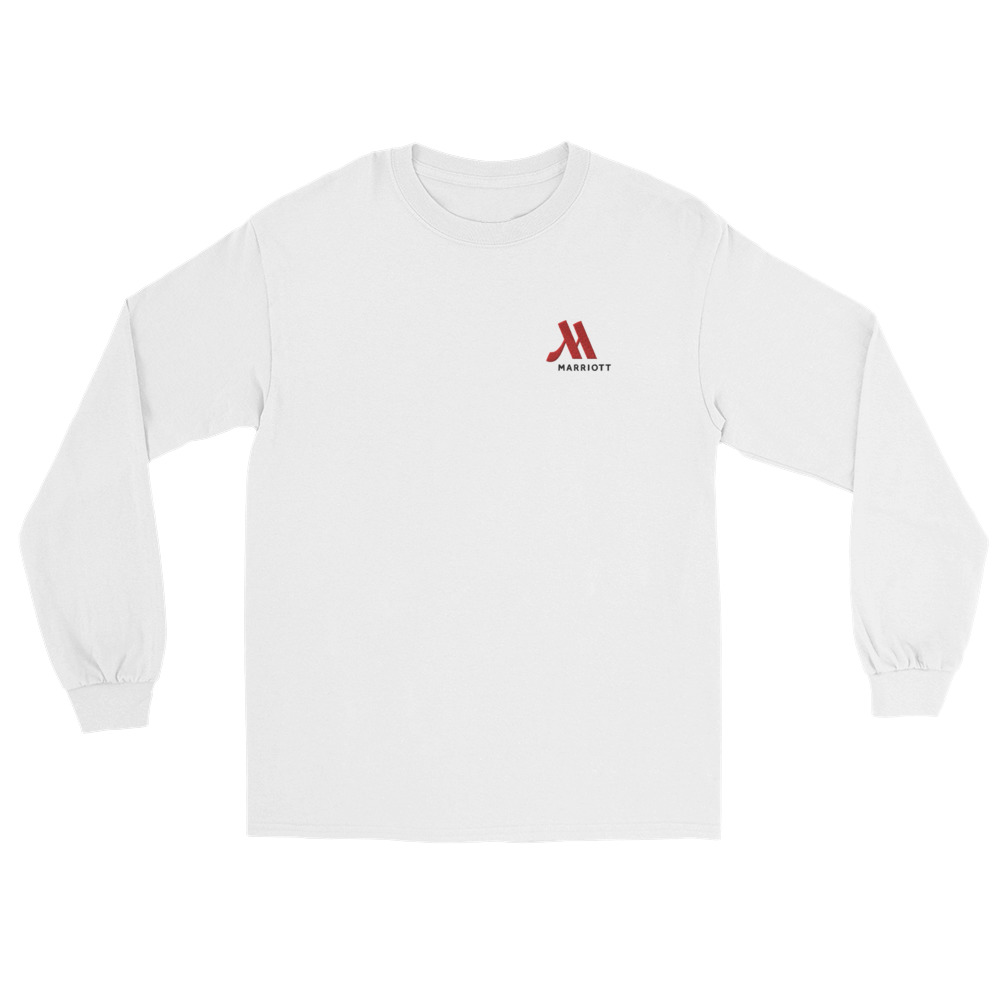 marriott men's long sleeve shirt | gildan full color logo