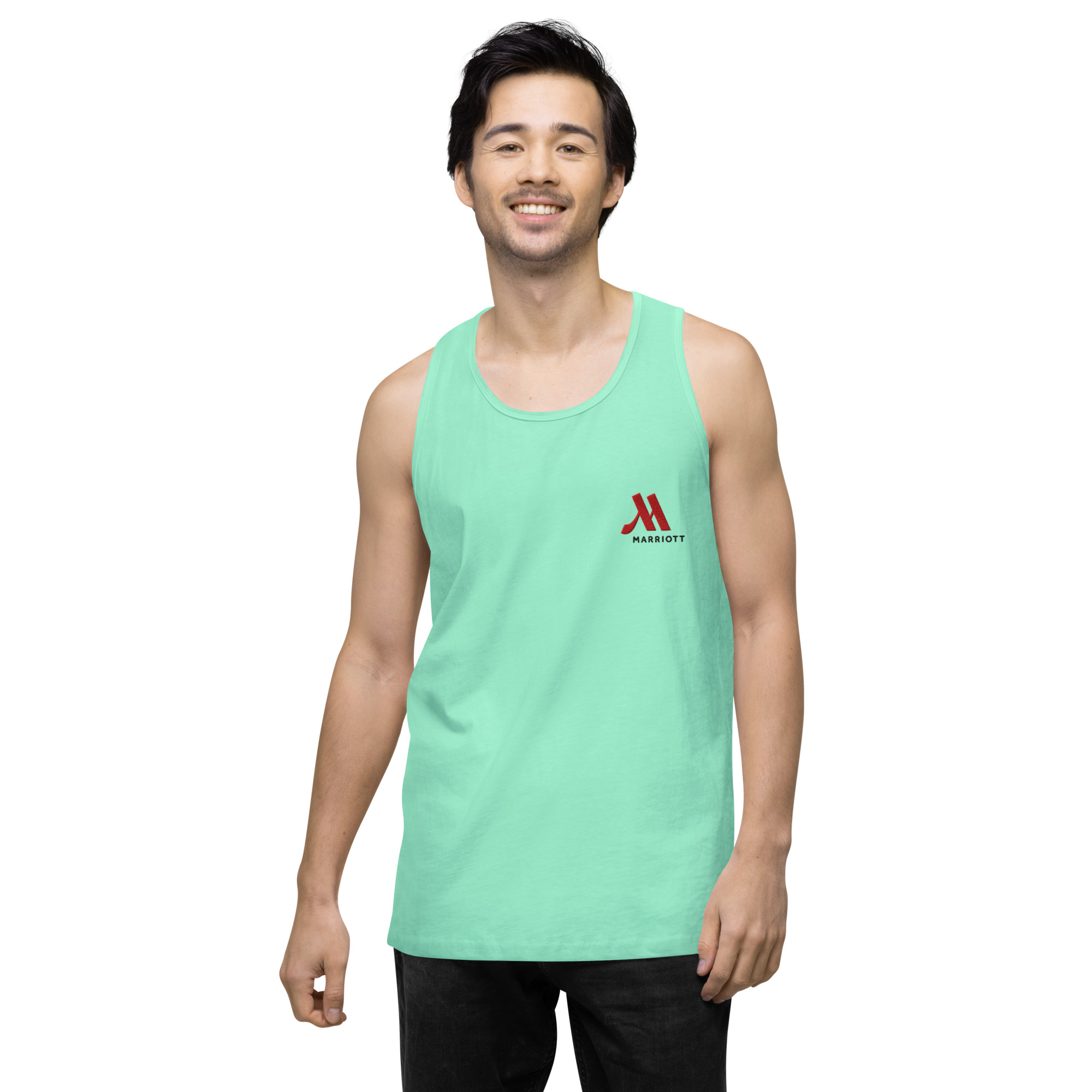 marriott men's premium tank top | cotton heritage full color logo