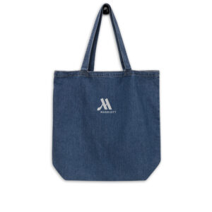 marriott organic denim tote bag white color logo