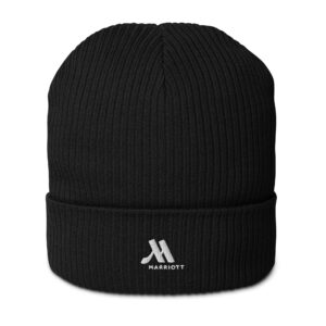 marriott organic ribbed beanie | atlantis white color logo
