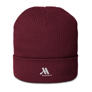 marriott organic ribbed beanie | atlantis white color logo
