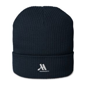 marriott organic ribbed beanie | atlantis white color logo