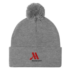marriott pom pom knit cap | sportsman full color logo