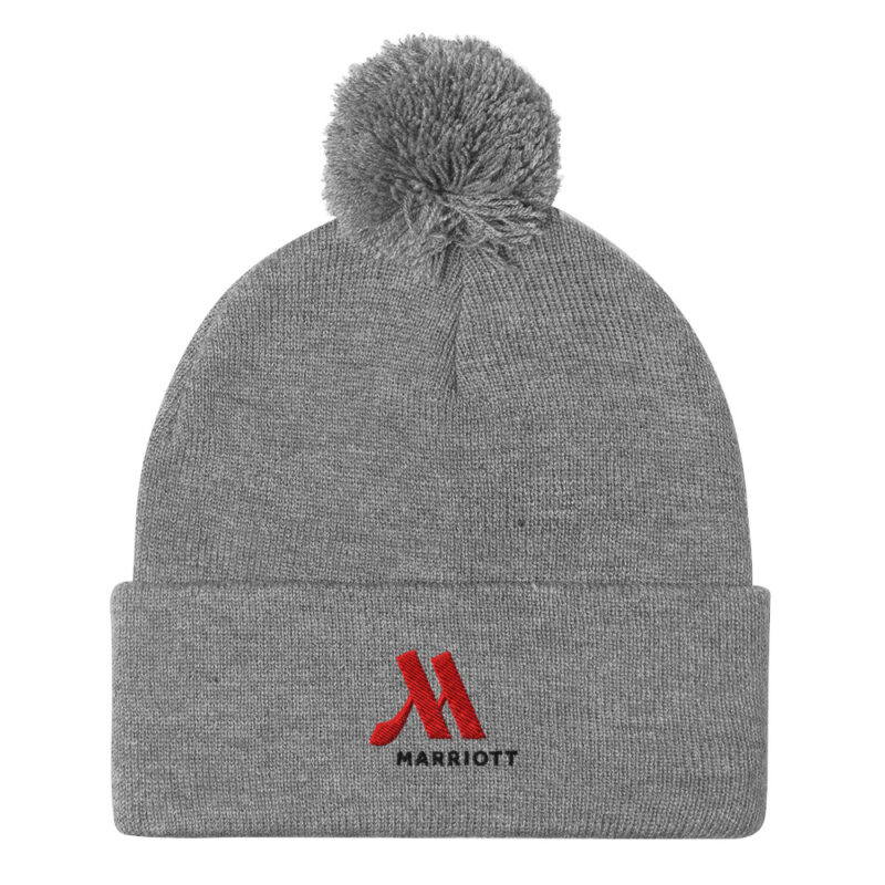 marriott pom pom knit cap | sportsman full color logo