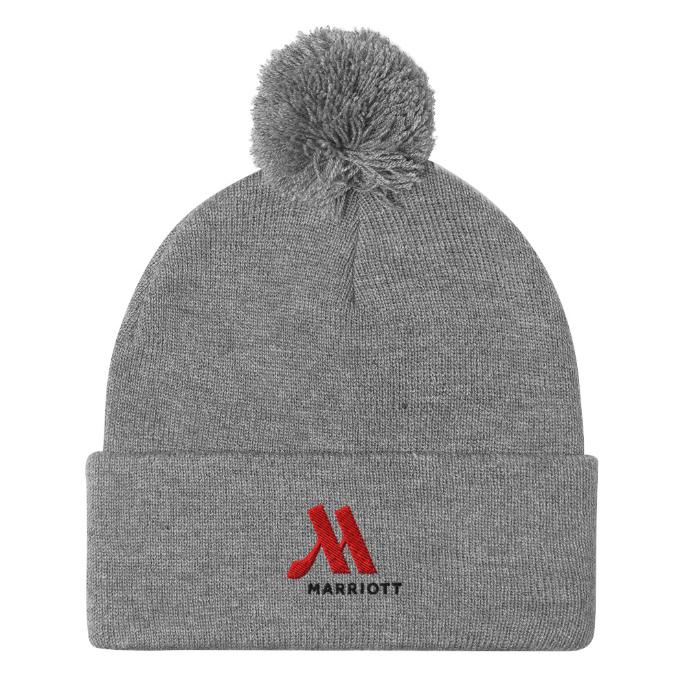 marriott pom pom knit cap | sportsman full color logo