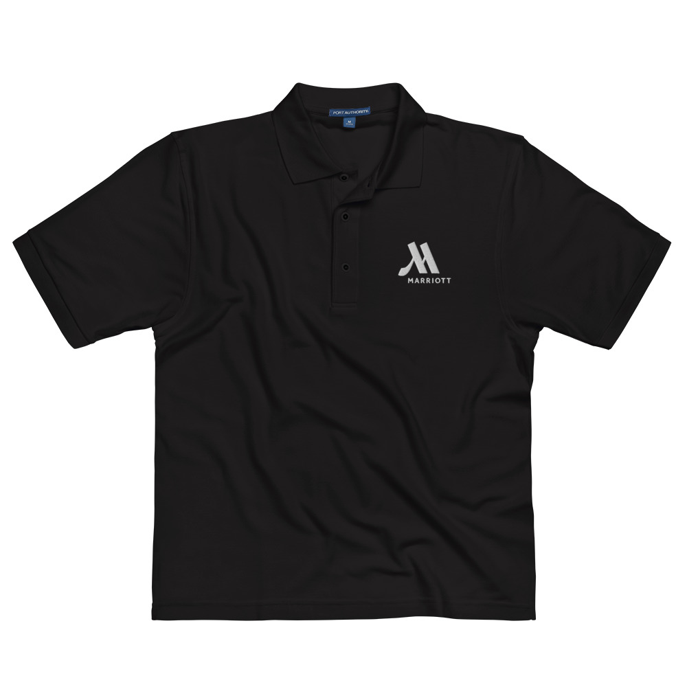 marriott port authority premium polo shirt white color logo