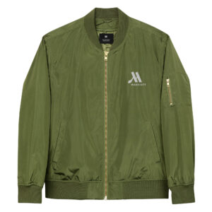 marriott premium recycled bomber jacket | threadfast apparel white color logo