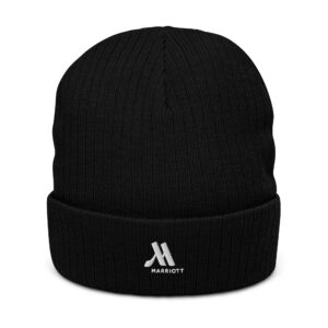 marriott ribbed knit beanie | atlantis white color logo