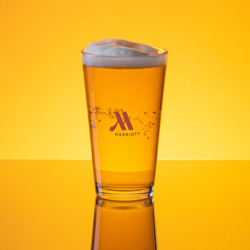 marriott shaker pint glass (16 oz) full color logo