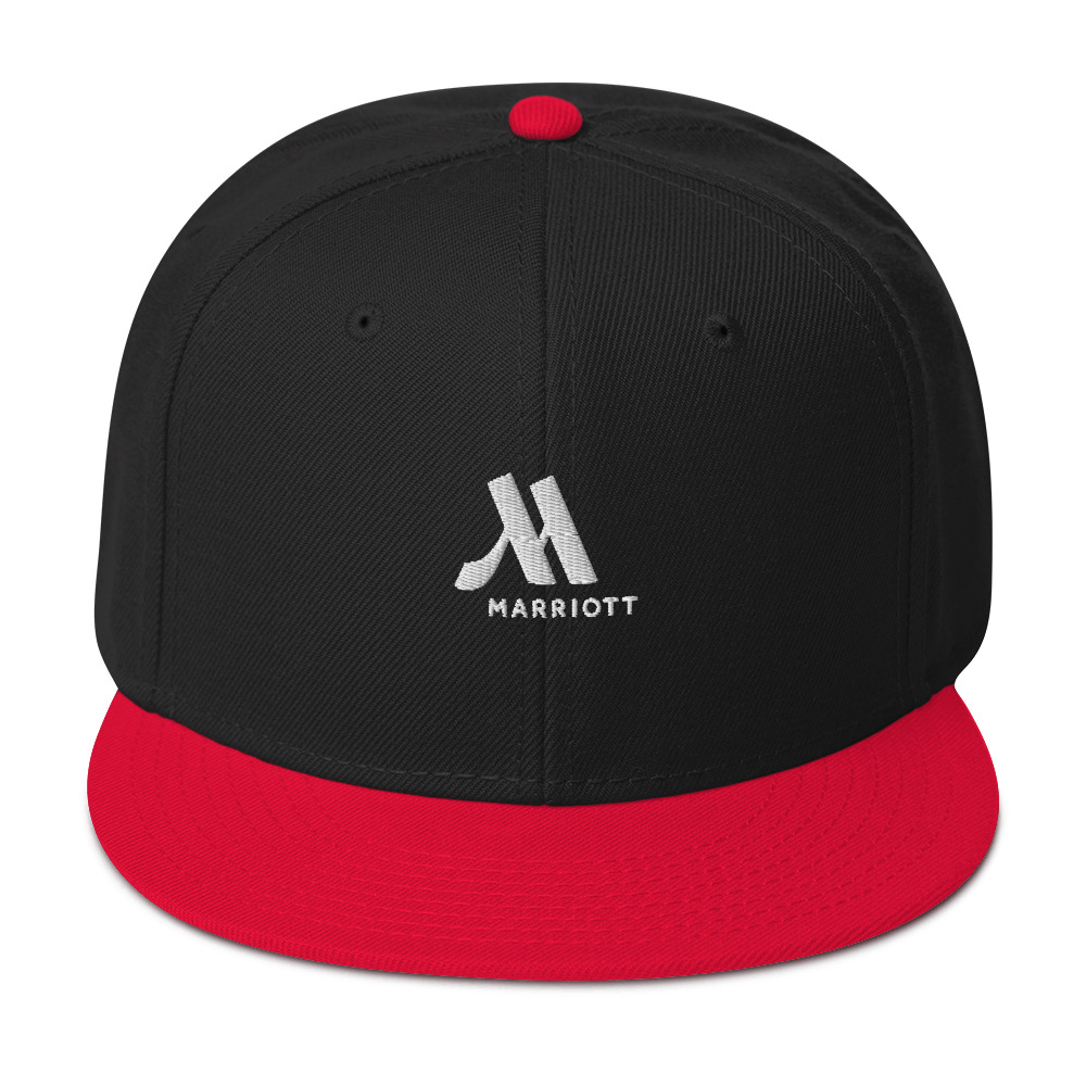 marriott snapback hat white color logo