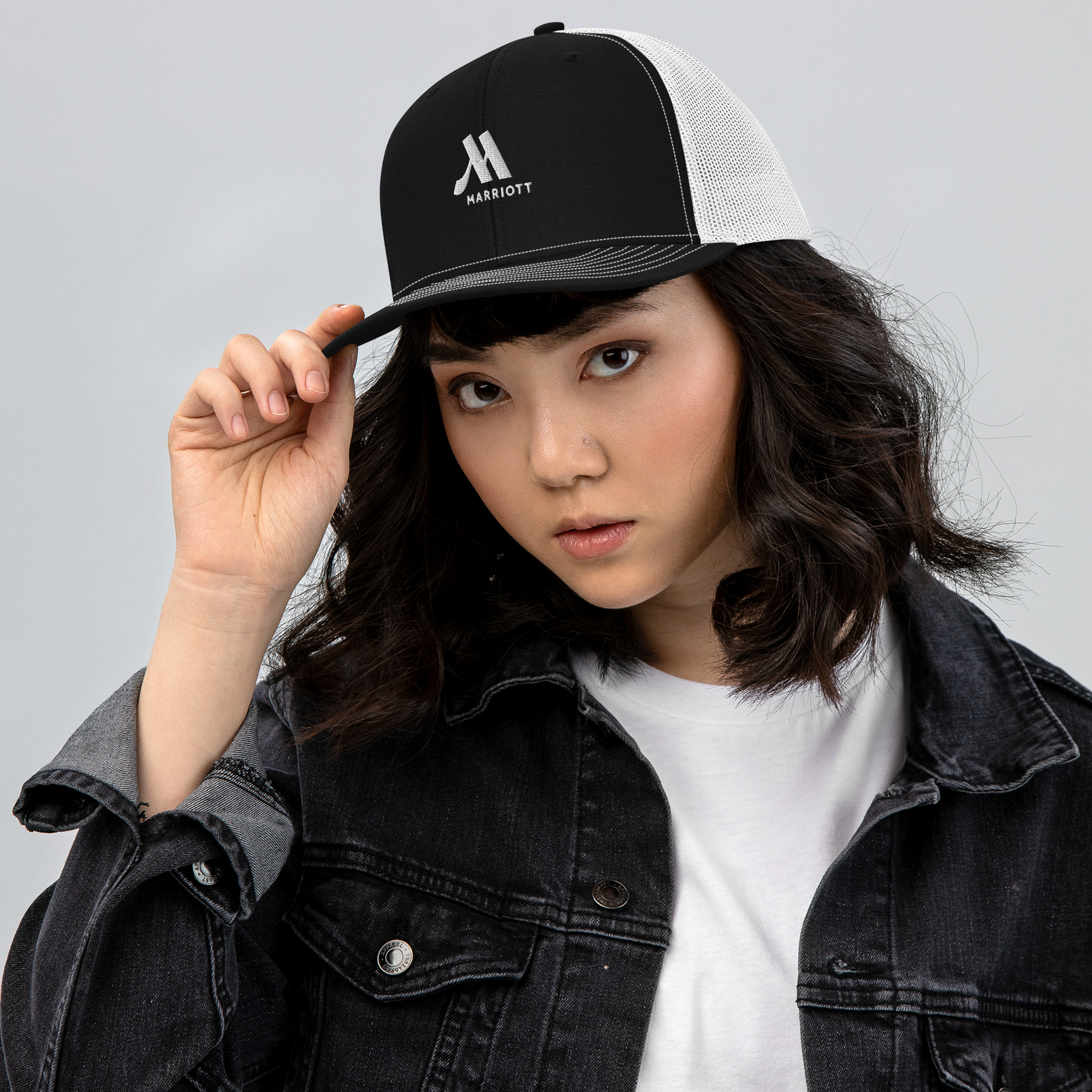 marriott snapback trucker cap | richardson white color logo