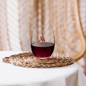 marriott stemless wine glass (15 oz) full color logo