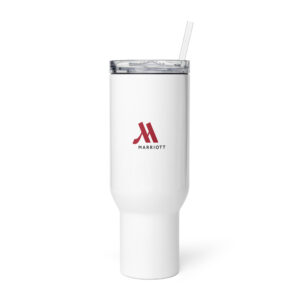 marriott travel mug with a handle full color logo