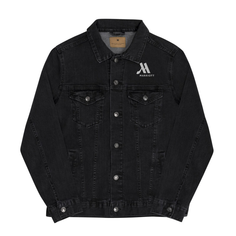 marriott unisex denim jacket | threadfast apparel white color logo