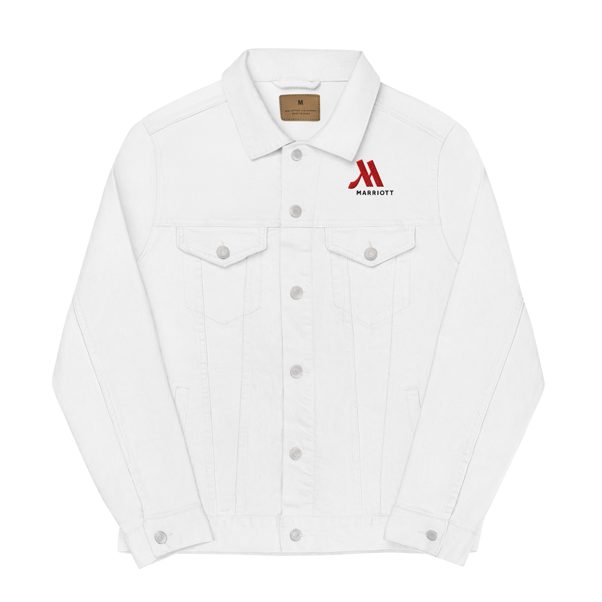 marriott unisex denim jacket | threadfast apparel full color logo