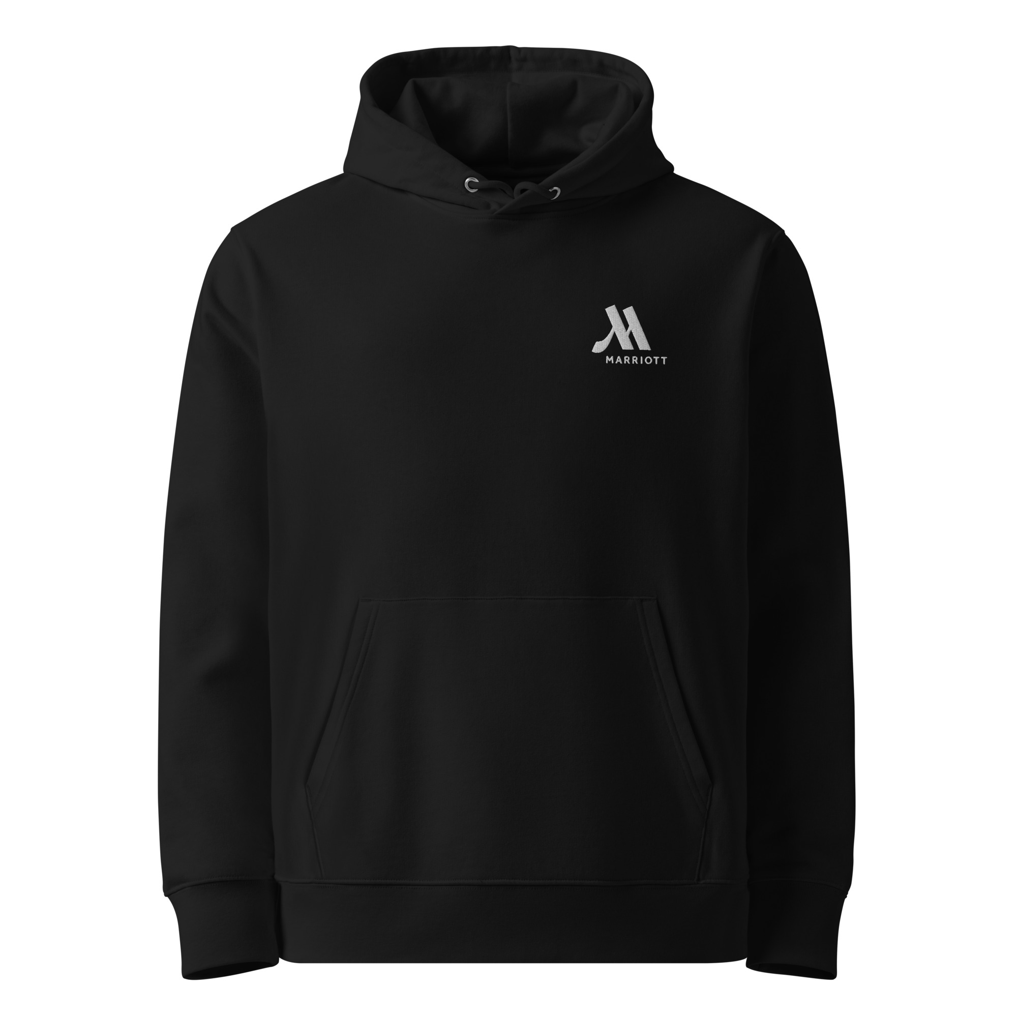 marriott unisex essential organic hoodie | stanley/stella white color logo