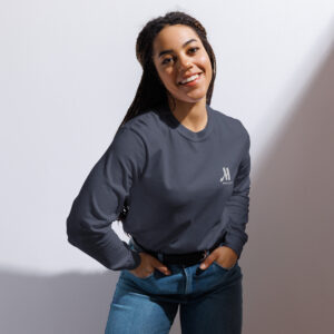 marriott unisex garment dyed heavyweight long sleeve shirt white color logo