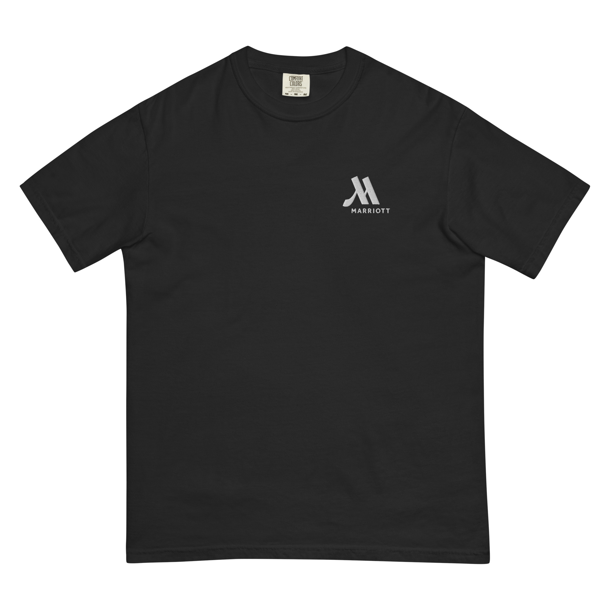 marriott unisex garment dyed heavyweight t shirt white color logo